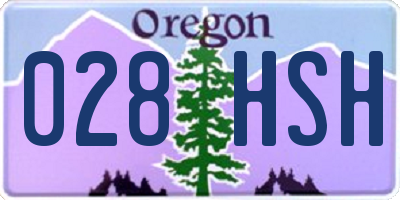 OR license plate 028HSH
