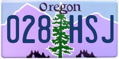 OR license plate 028HSJ