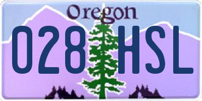 OR license plate 028HSL