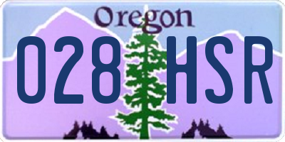 OR license plate 028HSR
