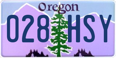 OR license plate 028HSY