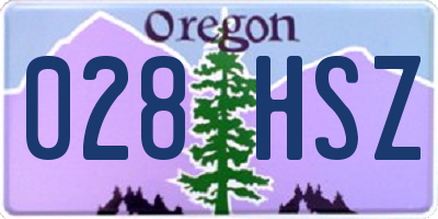 OR license plate 028HSZ