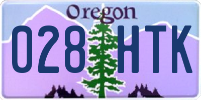 OR license plate 028HTK