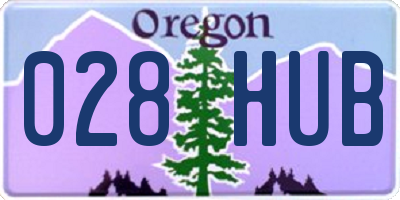 OR license plate 028HUB