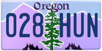 OR license plate 028HUN