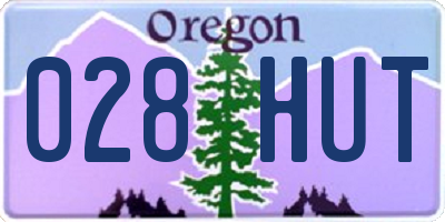 OR license plate 028HUT
