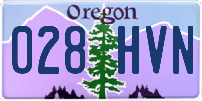 OR license plate 028HVN