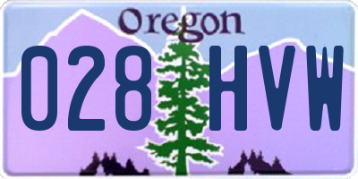 OR license plate 028HVW