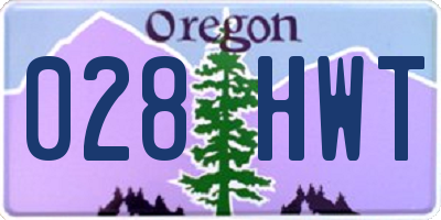 OR license plate 028HWT