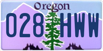OR license plate 028HWW