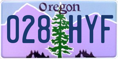 OR license plate 028HYF