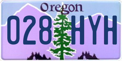 OR license plate 028HYH