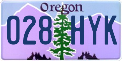 OR license plate 028HYK