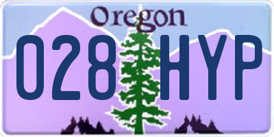 OR license plate 028HYP
