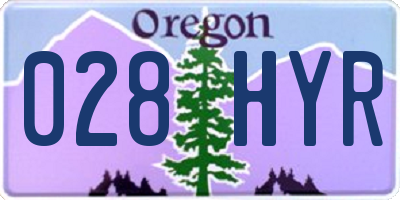 OR license plate 028HYR