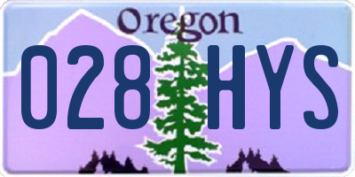 OR license plate 028HYS