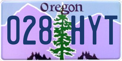 OR license plate 028HYT