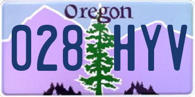 OR license plate 028HYV