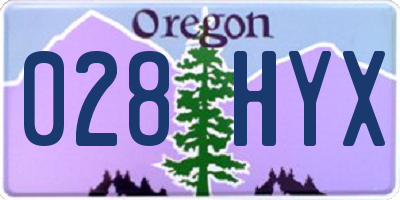 OR license plate 028HYX