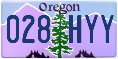 OR license plate 028HYY