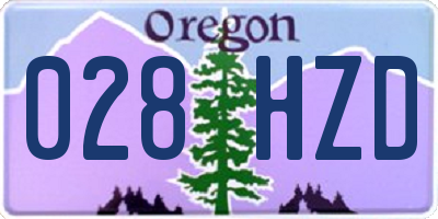 OR license plate 028HZD