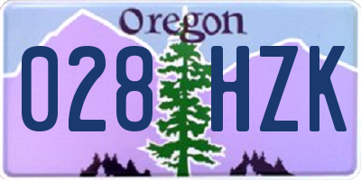 OR license plate 028HZK