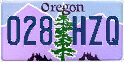 OR license plate 028HZQ