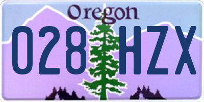 OR license plate 028HZX