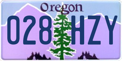 OR license plate 028HZY