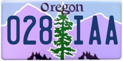 OR license plate 028IAA