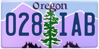 OR license plate 028IAB