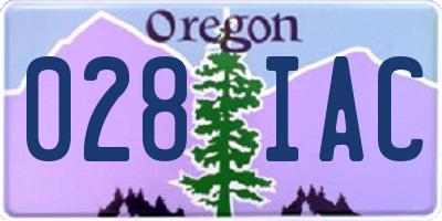 OR license plate 028IAC