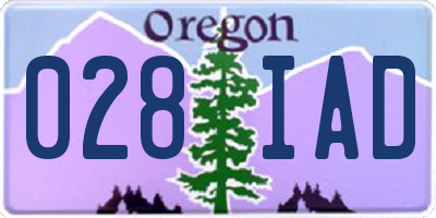 OR license plate 028IAD