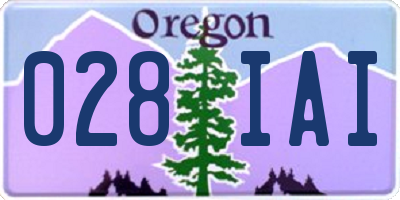 OR license plate 028IAI