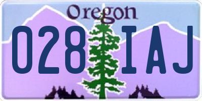 OR license plate 028IAJ