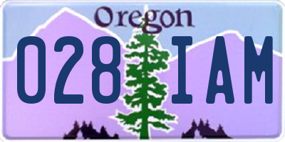 OR license plate 028IAM
