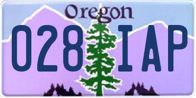 OR license plate 028IAP