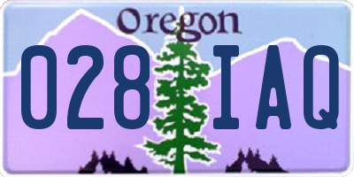 OR license plate 028IAQ