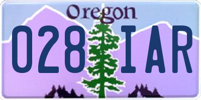 OR license plate 028IAR