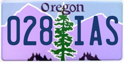 OR license plate 028IAS