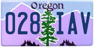 OR license plate 028IAV
