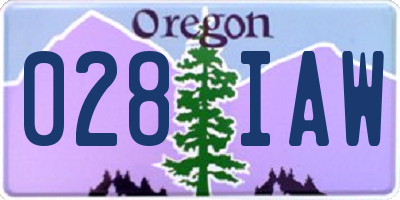 OR license plate 028IAW