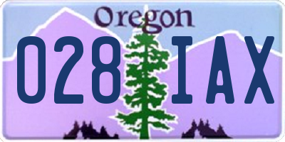 OR license plate 028IAX