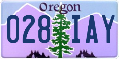 OR license plate 028IAY