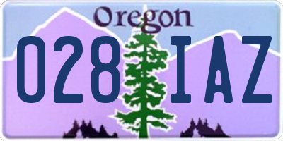 OR license plate 028IAZ