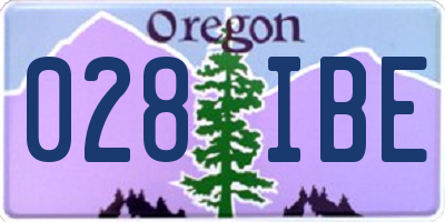 OR license plate 028IBE