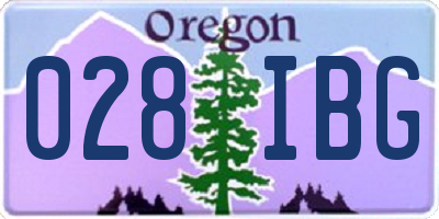 OR license plate 028IBG