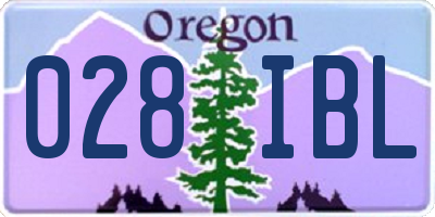 OR license plate 028IBL