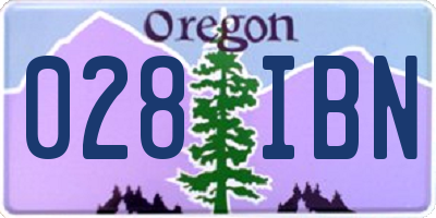 OR license plate 028IBN