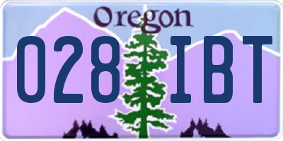 OR license plate 028IBT